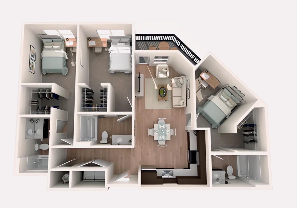 3 Rooms view 2
