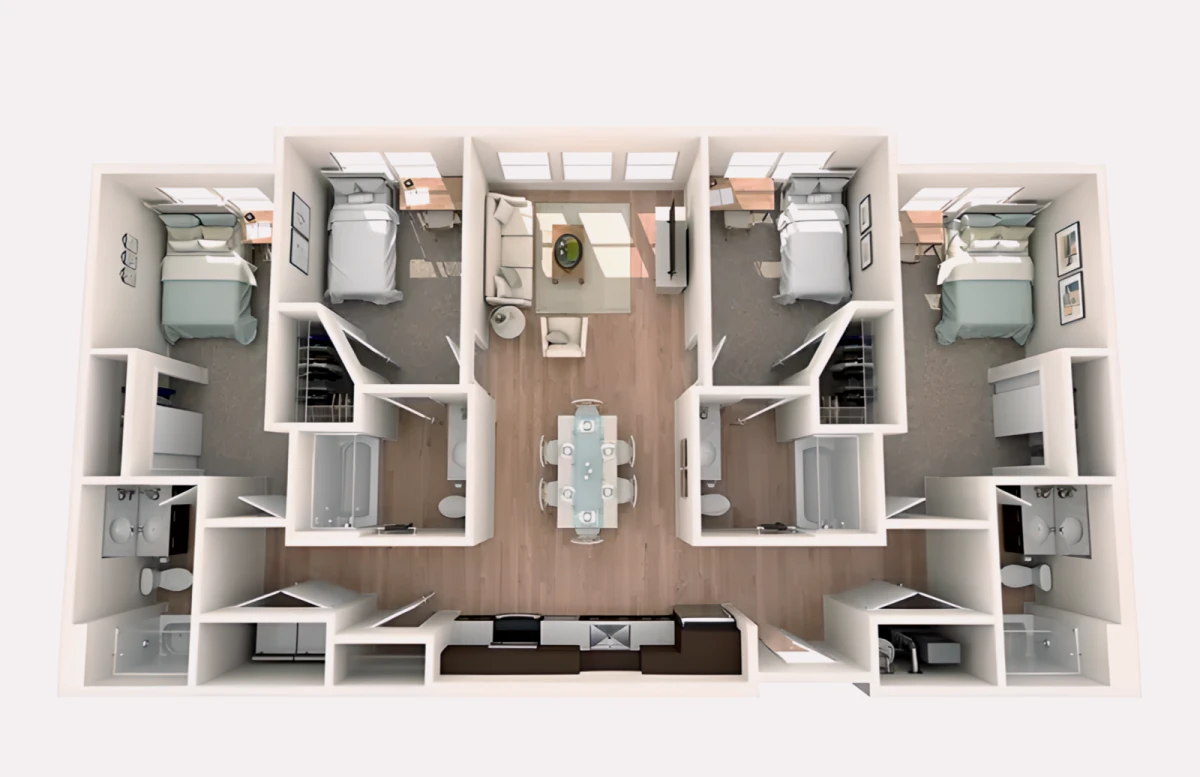4 Rooms view 2