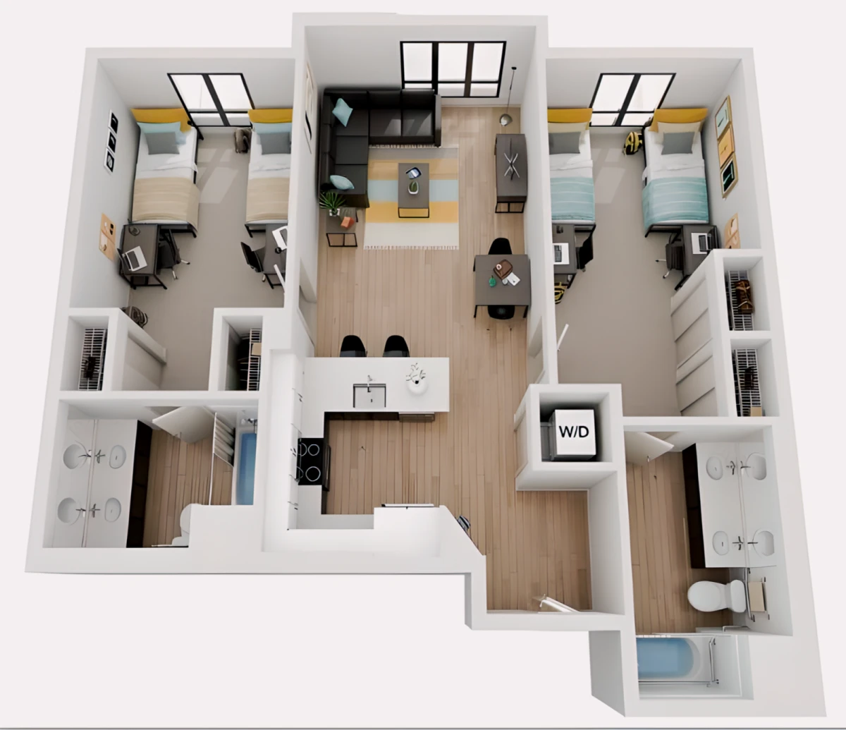 2 Rooms view 1