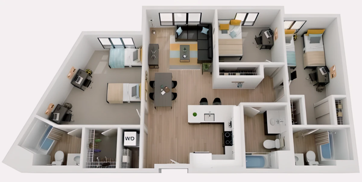 3 Rooms view 1