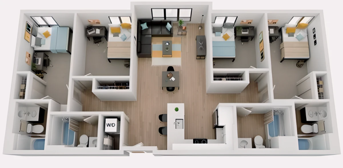 4 Rooms view 3