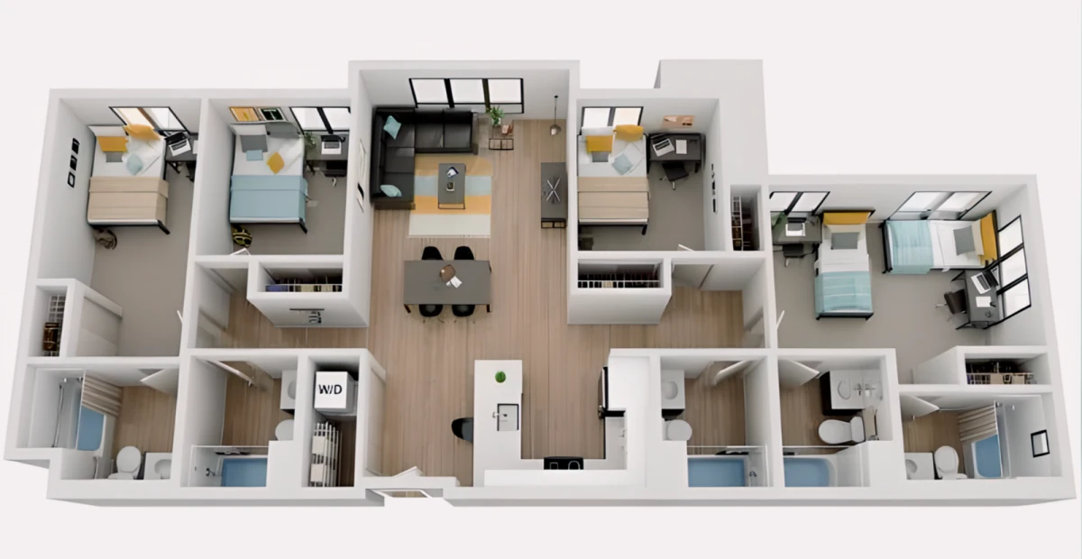 4 Rooms view 1