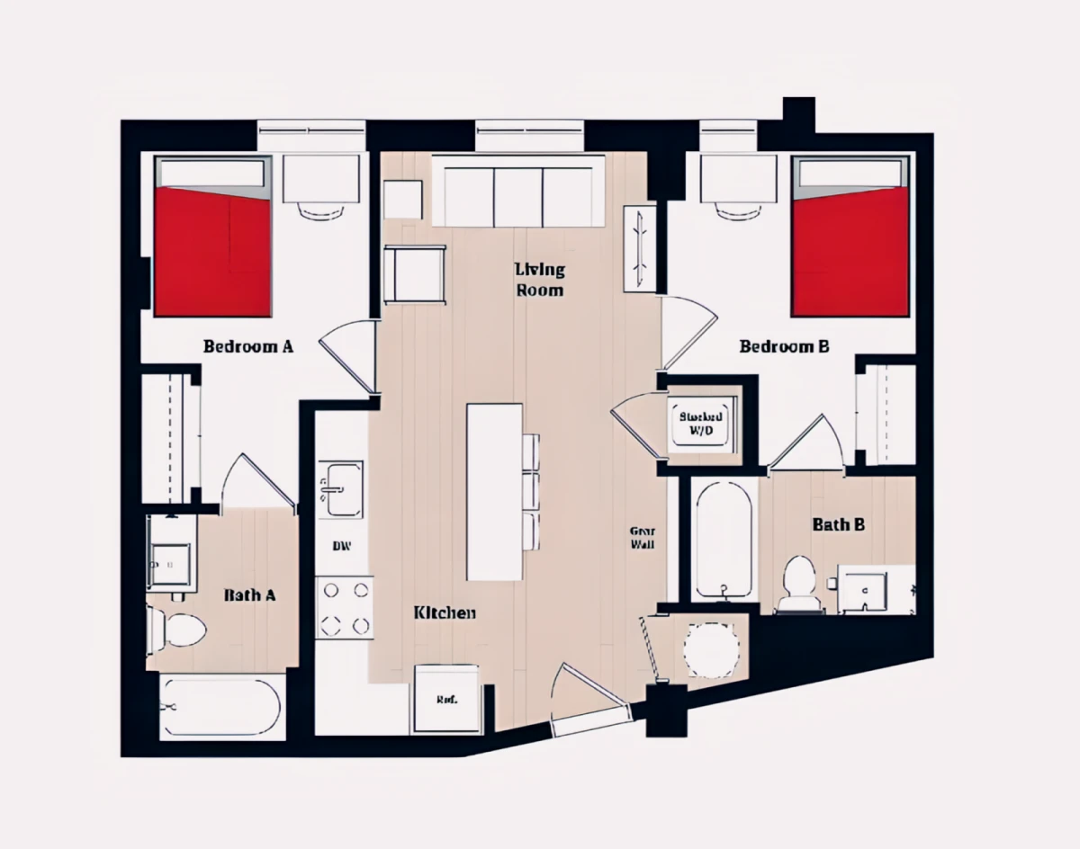 2 Rooms view 1