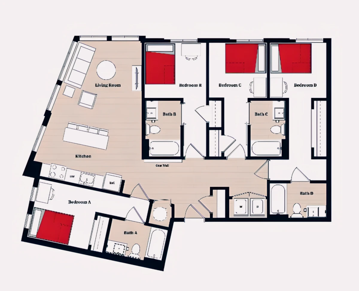 4 Rooms view 3