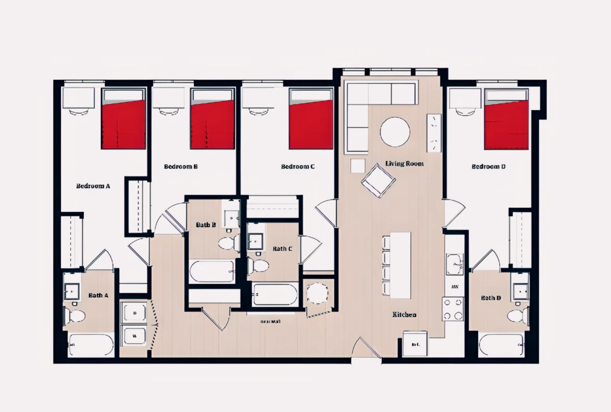 4 Rooms view 2