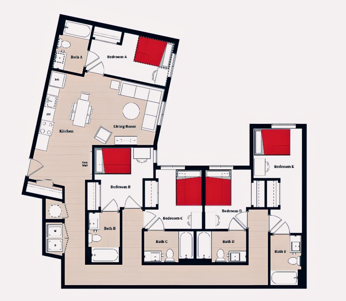 5 Rooms view 3