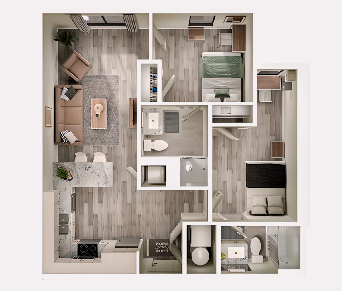 2 Rooms view 1