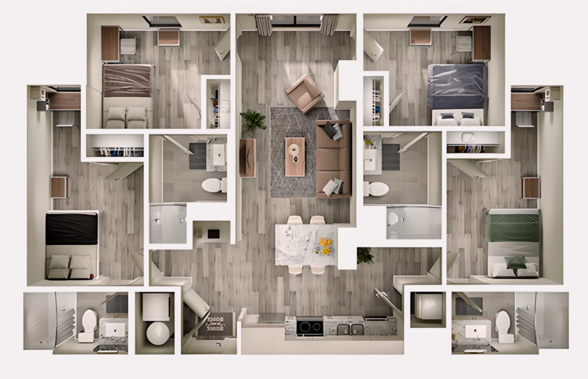4 Rooms view 3