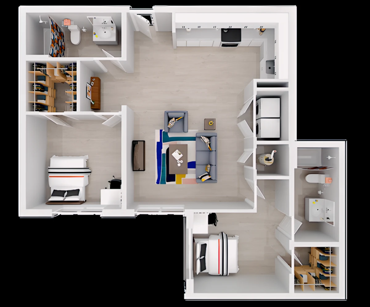 2 Rooms view 1