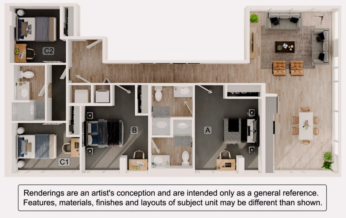 1BR/1BA Rooms view 1