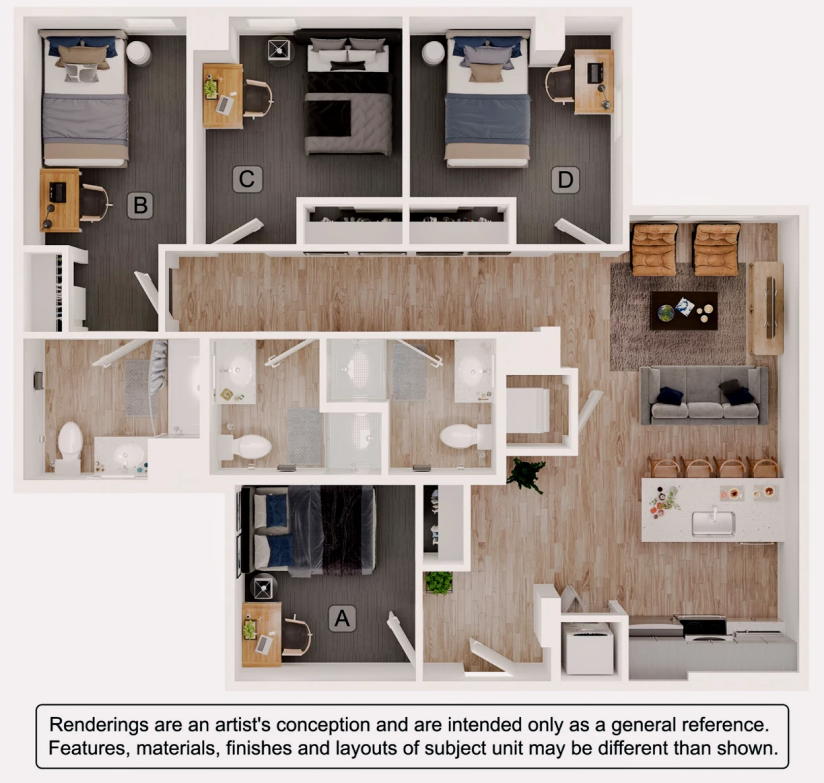 2BR/2BA Rooms view 2