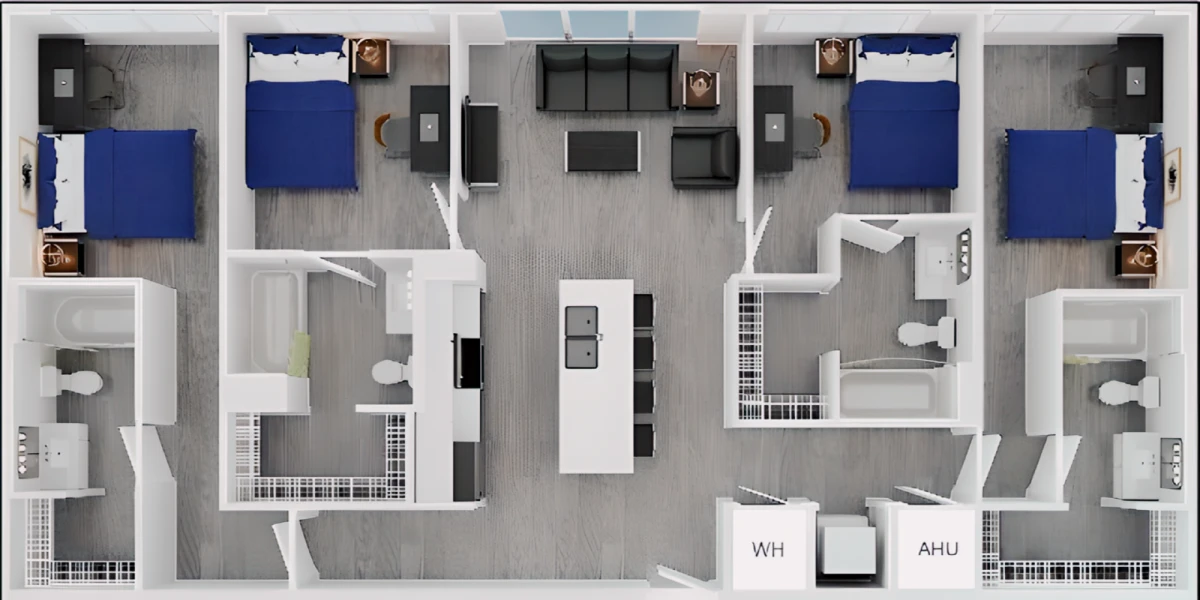 4 Rooms view 1