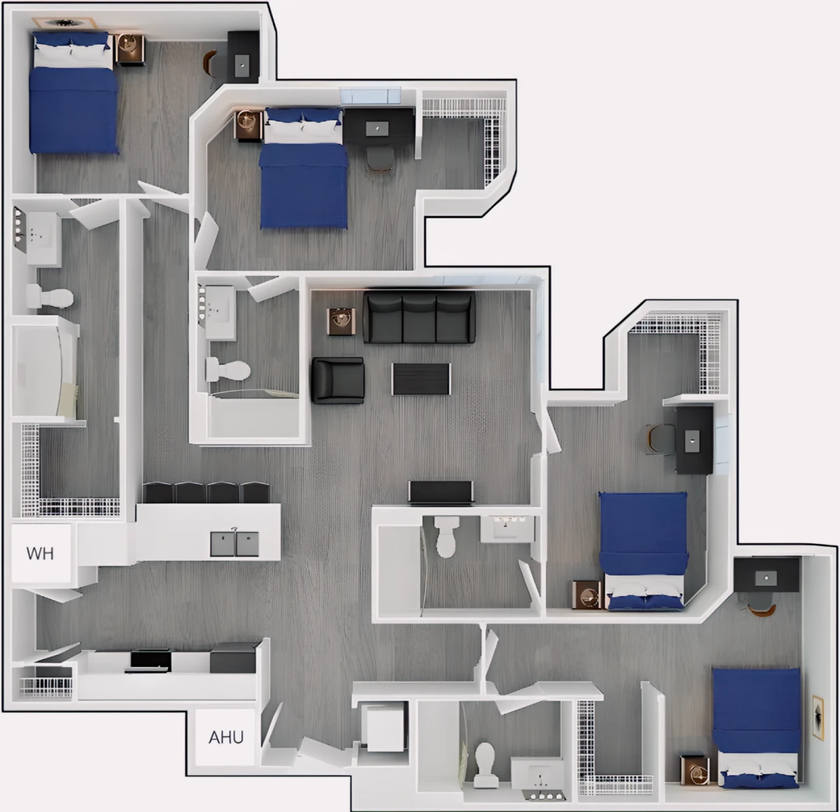 4 Rooms view 2
