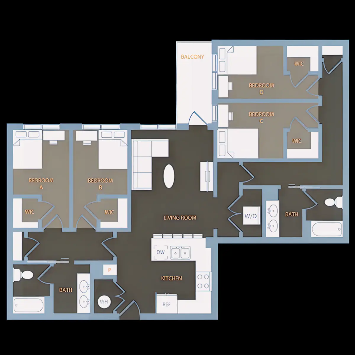 4 Rooms view 2