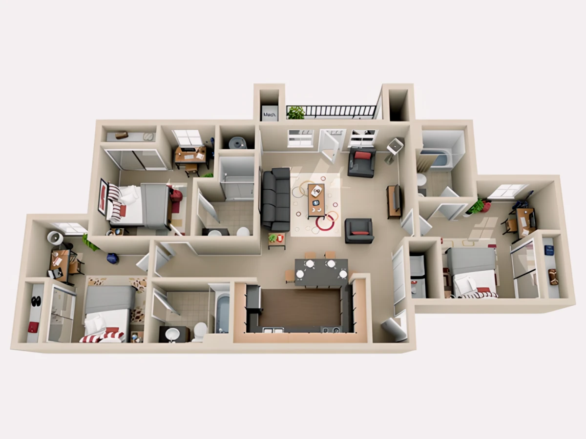 3 Rooms view 2