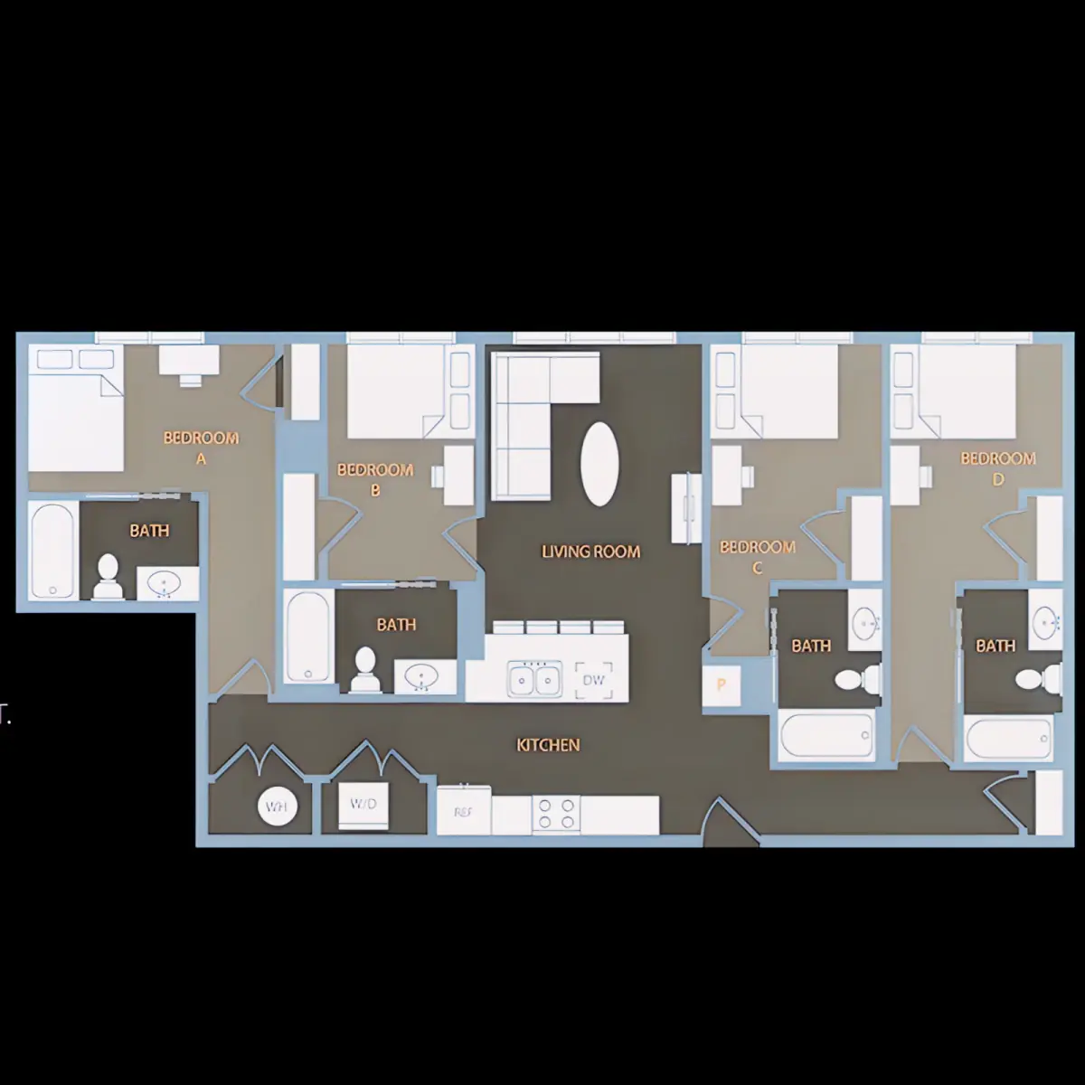 4 Rooms view 1