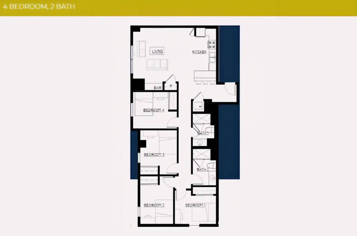 4 Rooms view 1