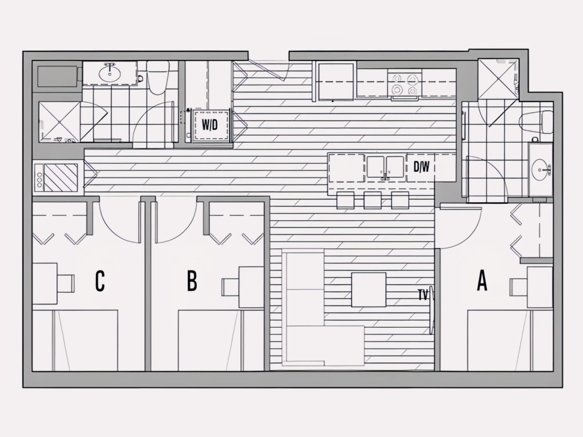 4x2 Rooms view 1