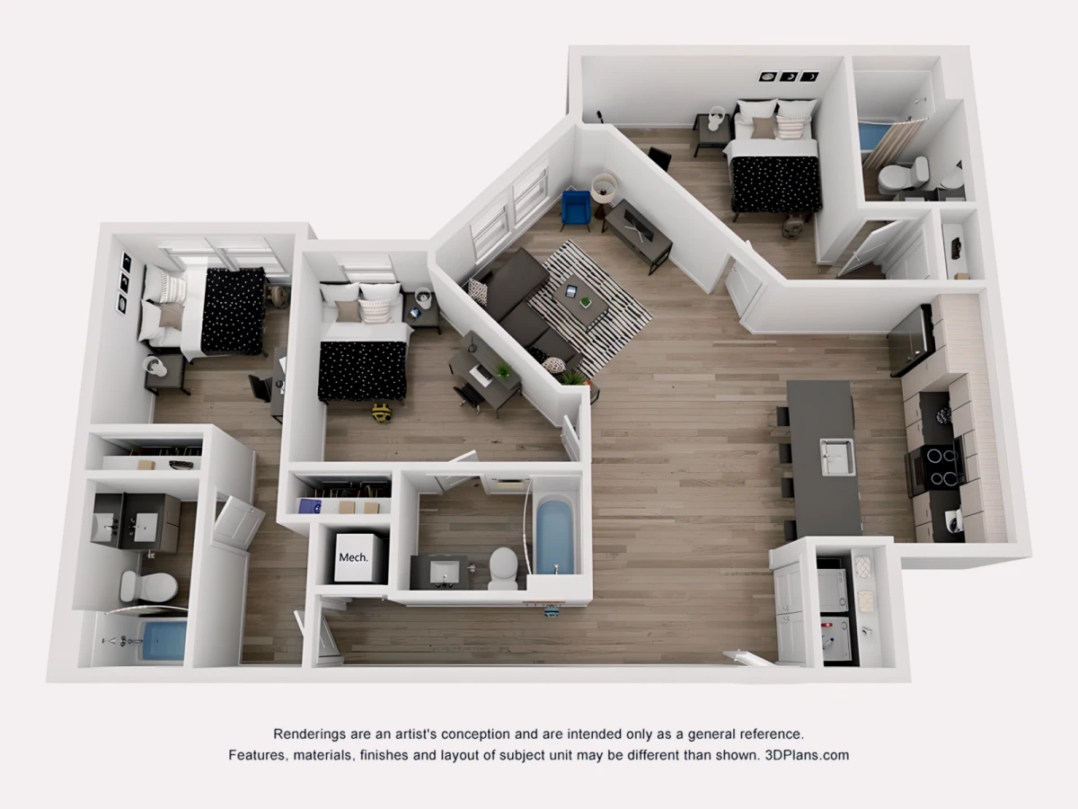 3 Rooms view 1