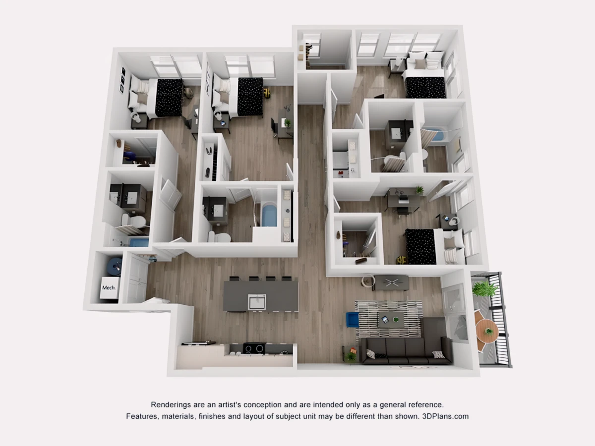 4 Rooms view 2