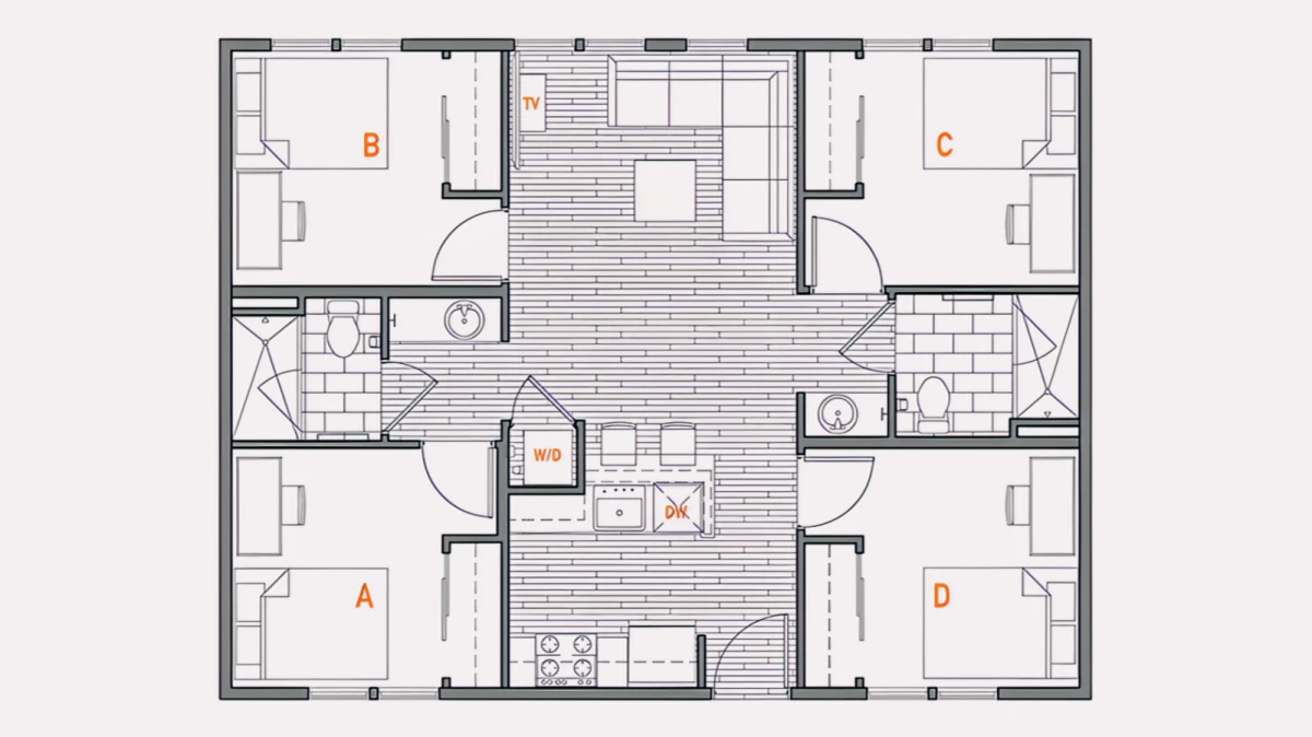 4 Rooms view 1