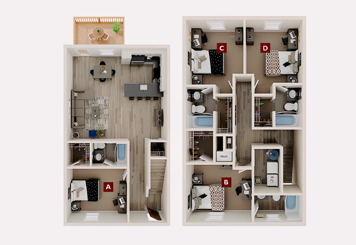 4 Rooms view 2