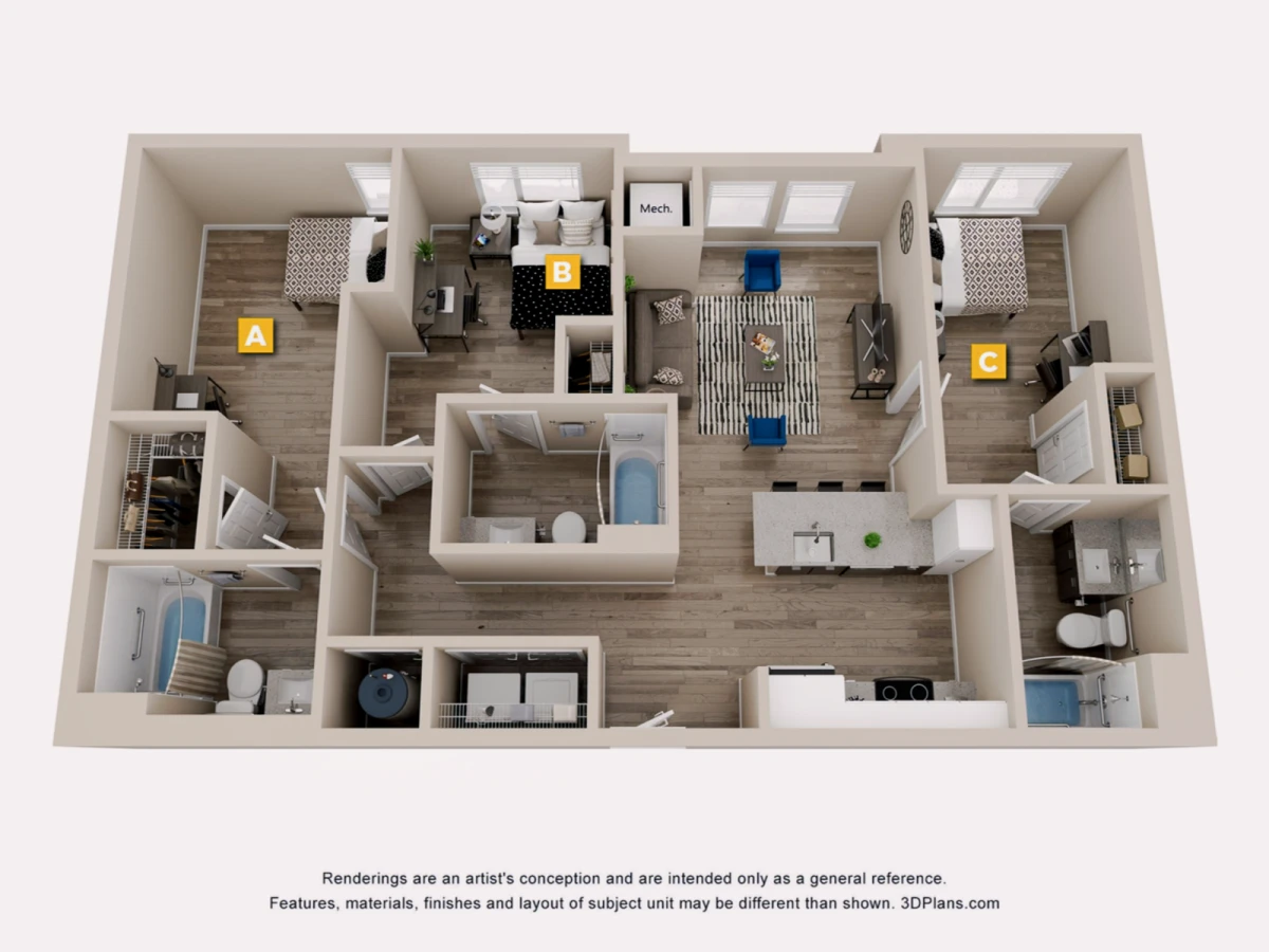3 Rooms view 2