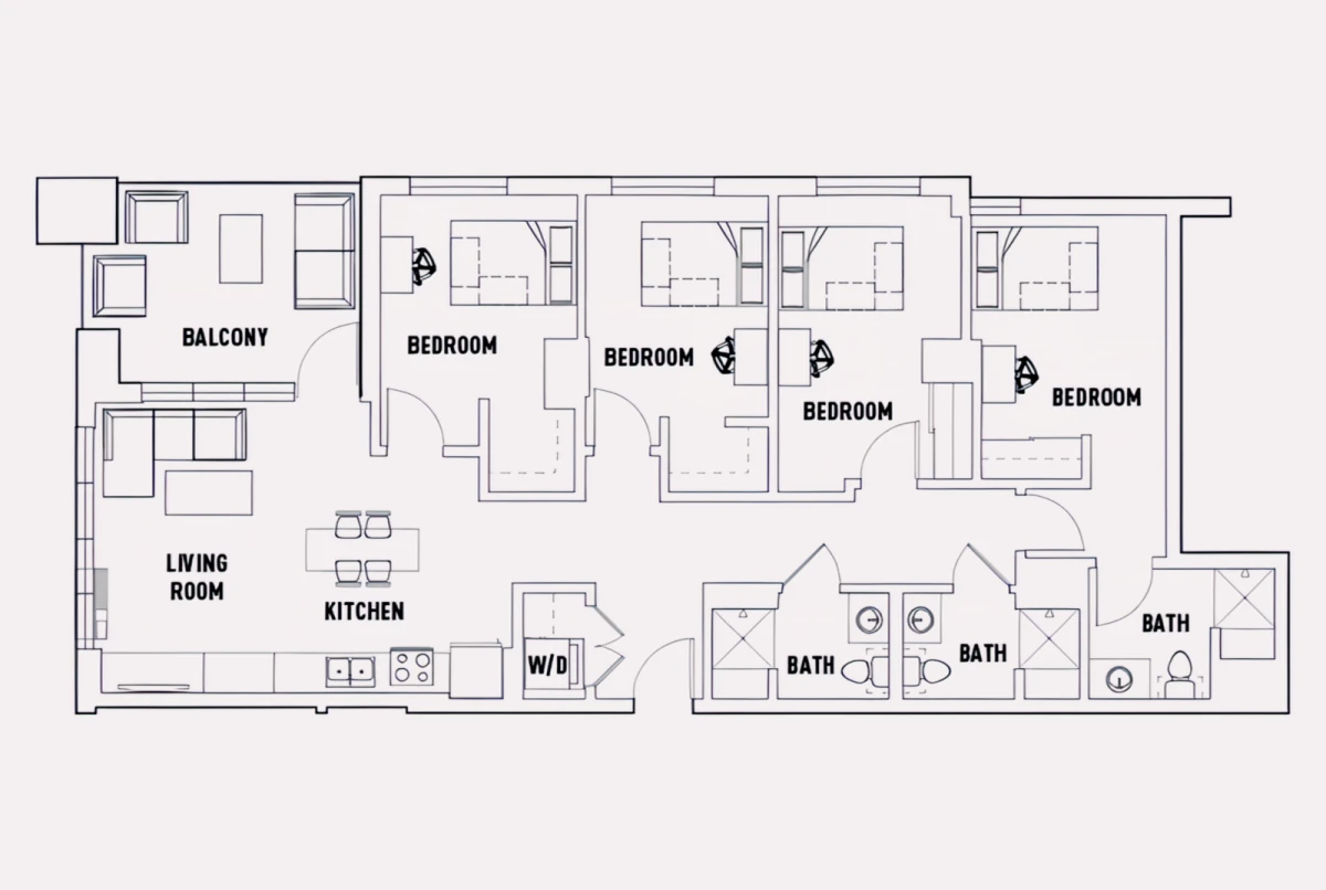 4 Rooms view 2