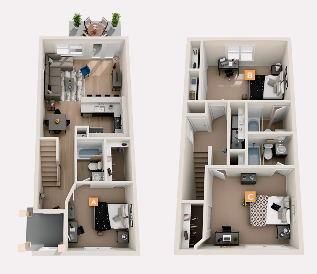 3 Rooms view 1