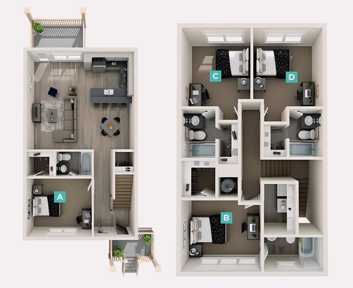 4 Rooms view 3