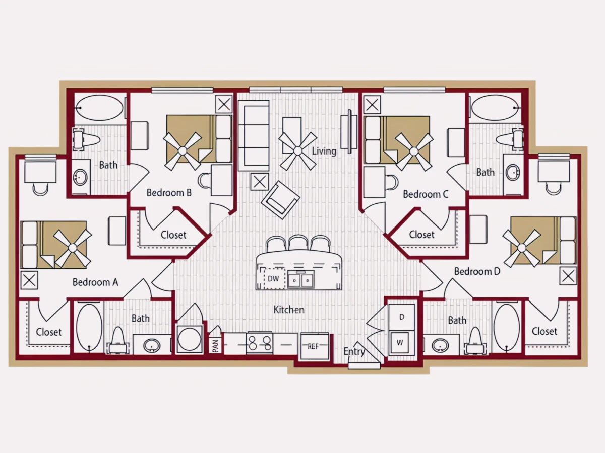 4 Bedroom / 4 Bathroom D1