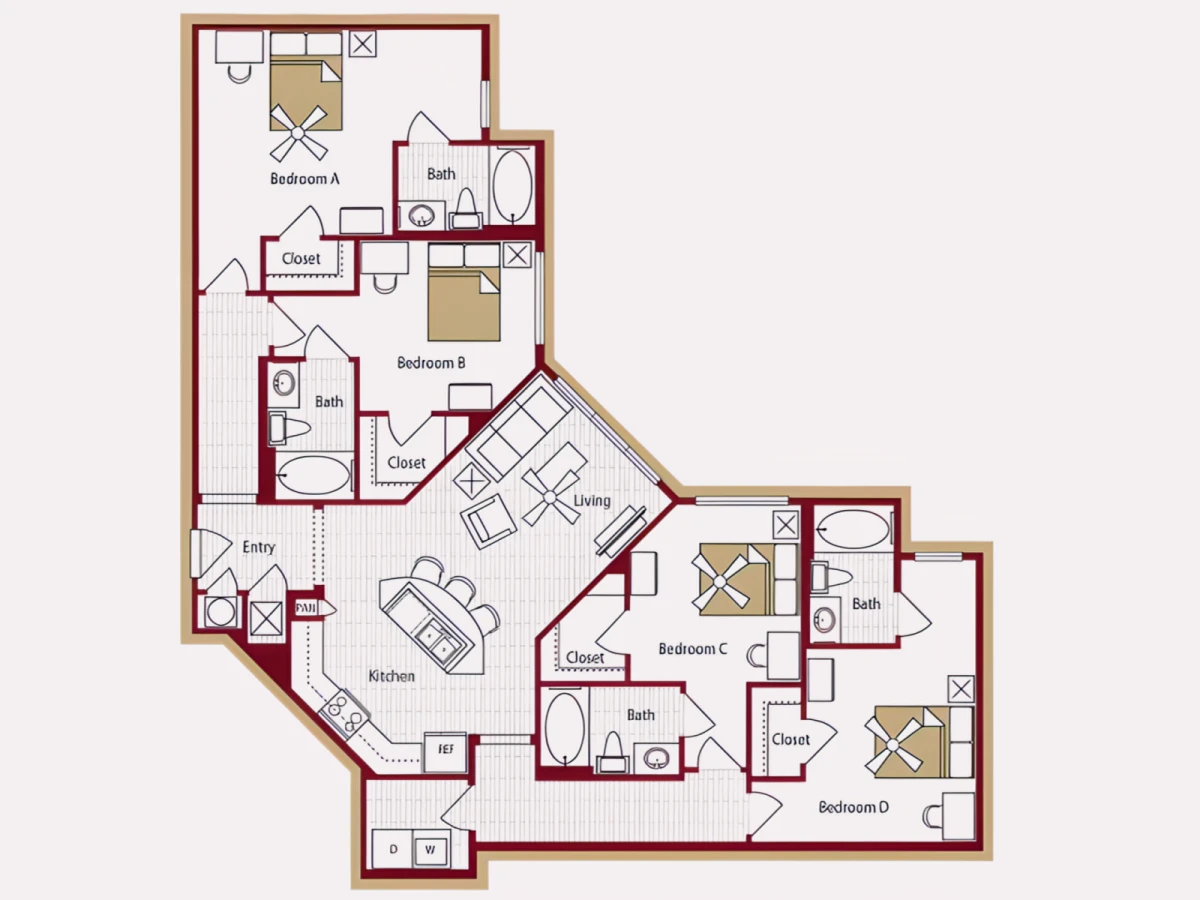 4 Rooms view 3