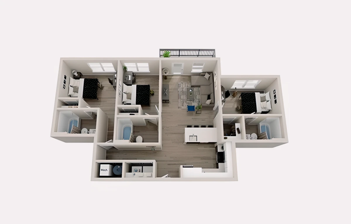 3 Rooms view 1