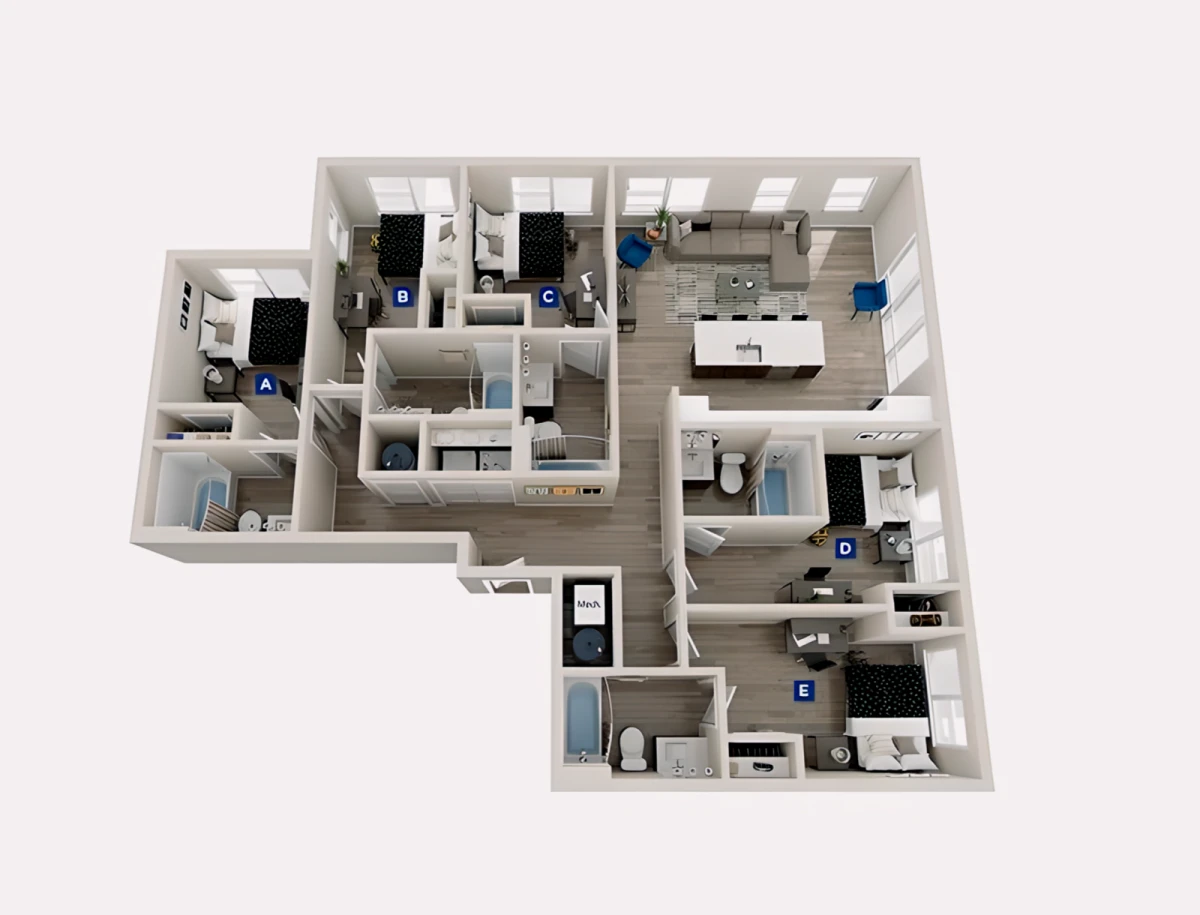 5 Rooms view 3