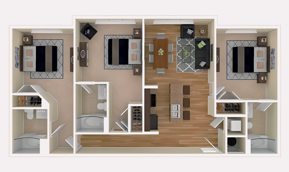 3 Rooms view 1