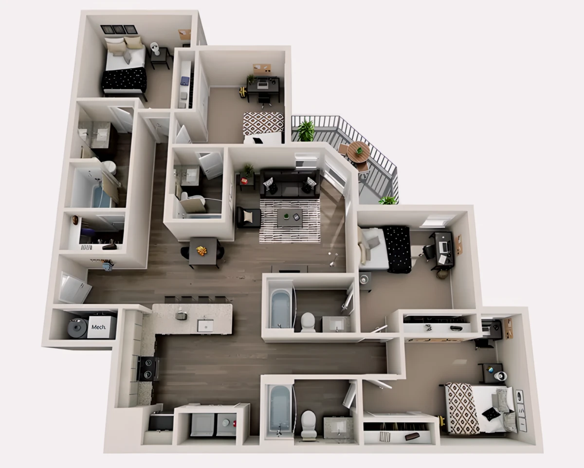 4 Rooms view 3