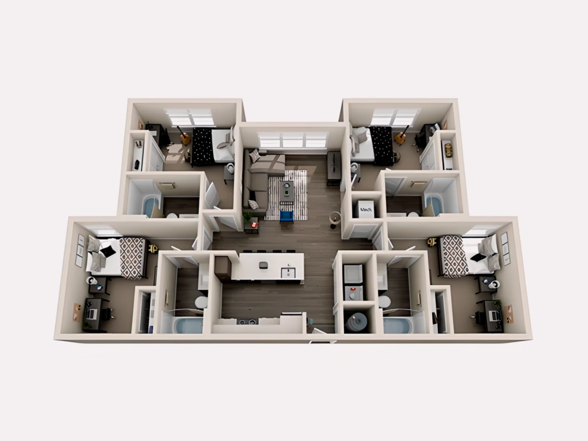 4 Rooms view 3