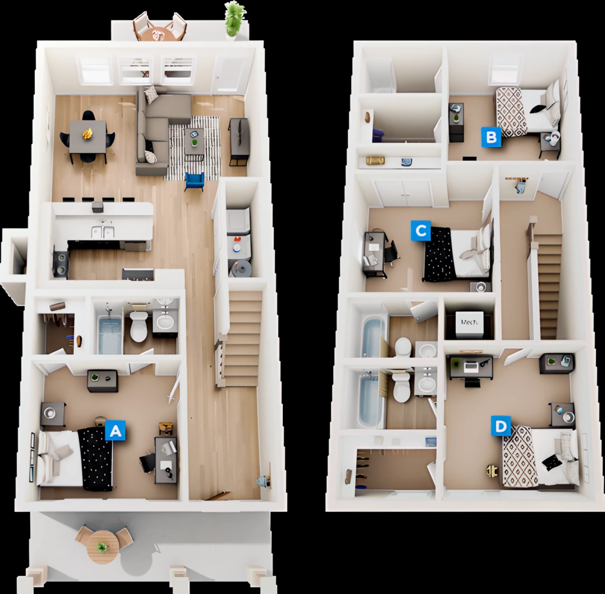 4 Rooms view 2