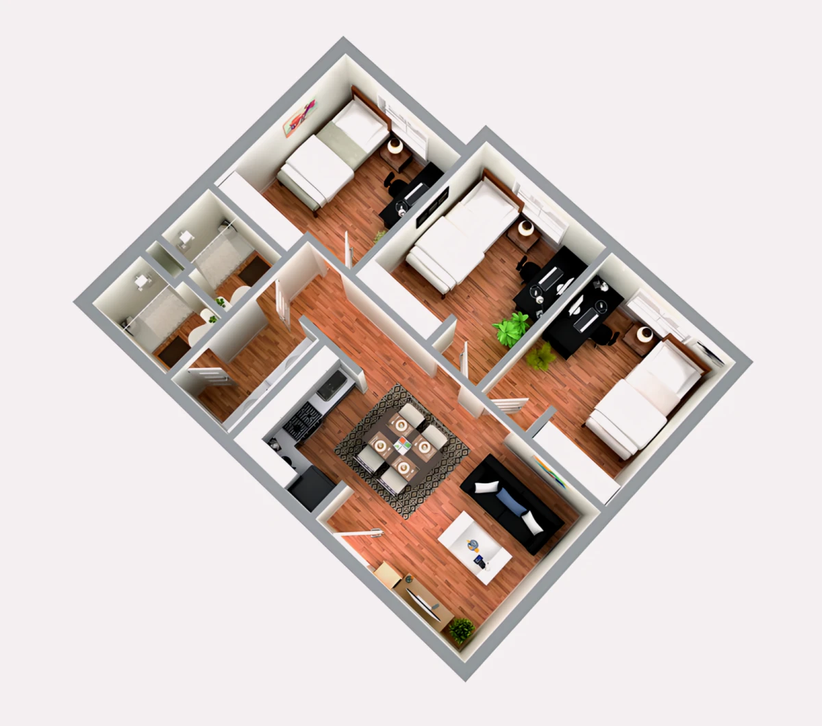 3 Rooms view 2