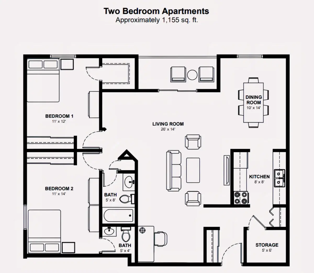 2 Rooms view 1