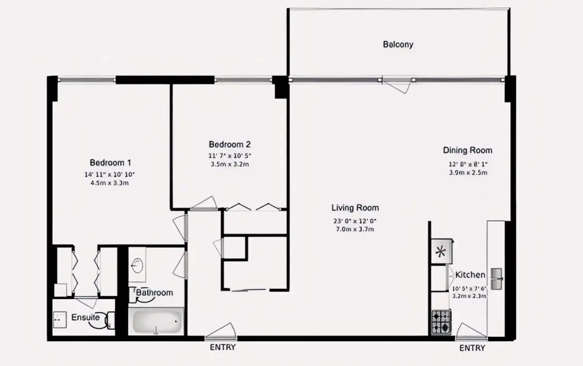 2 Rooms view 1