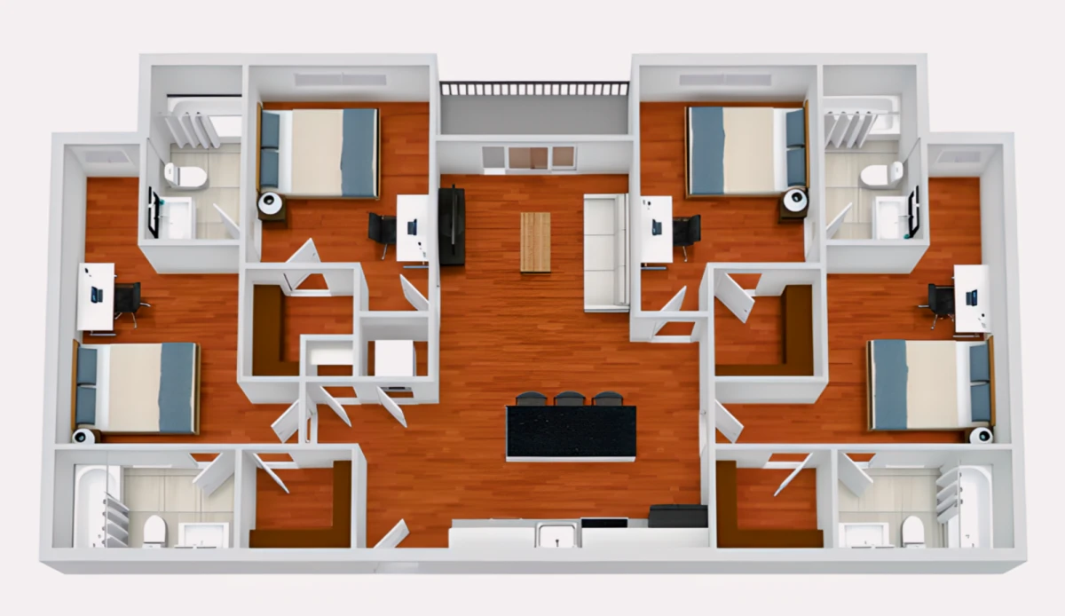 4 Rooms view 2