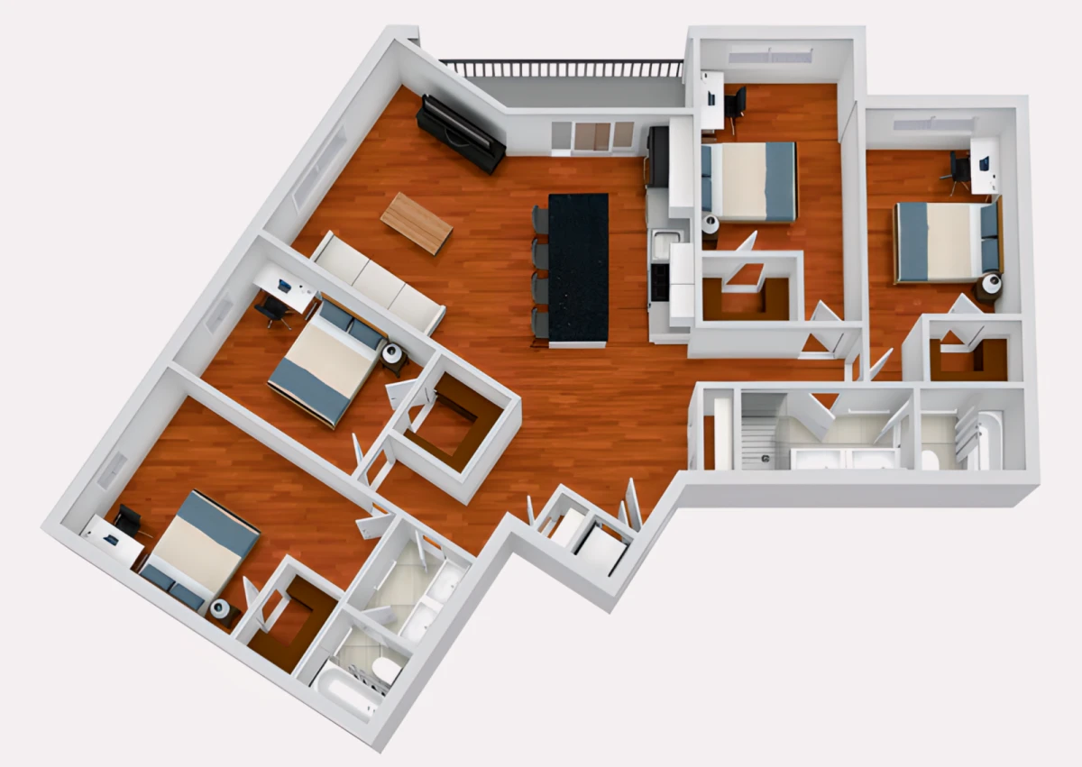 4 Rooms view 3