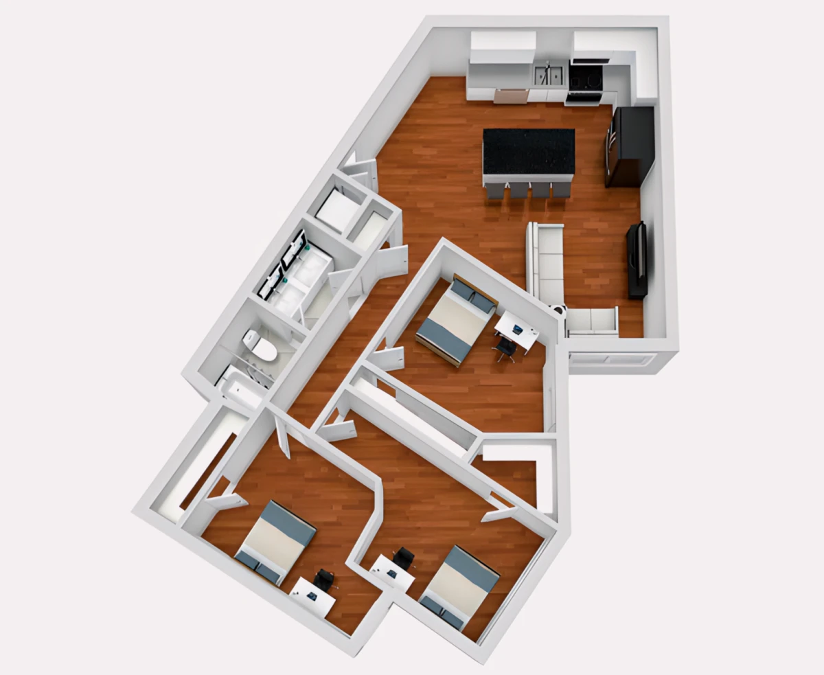 3 Rooms view 1