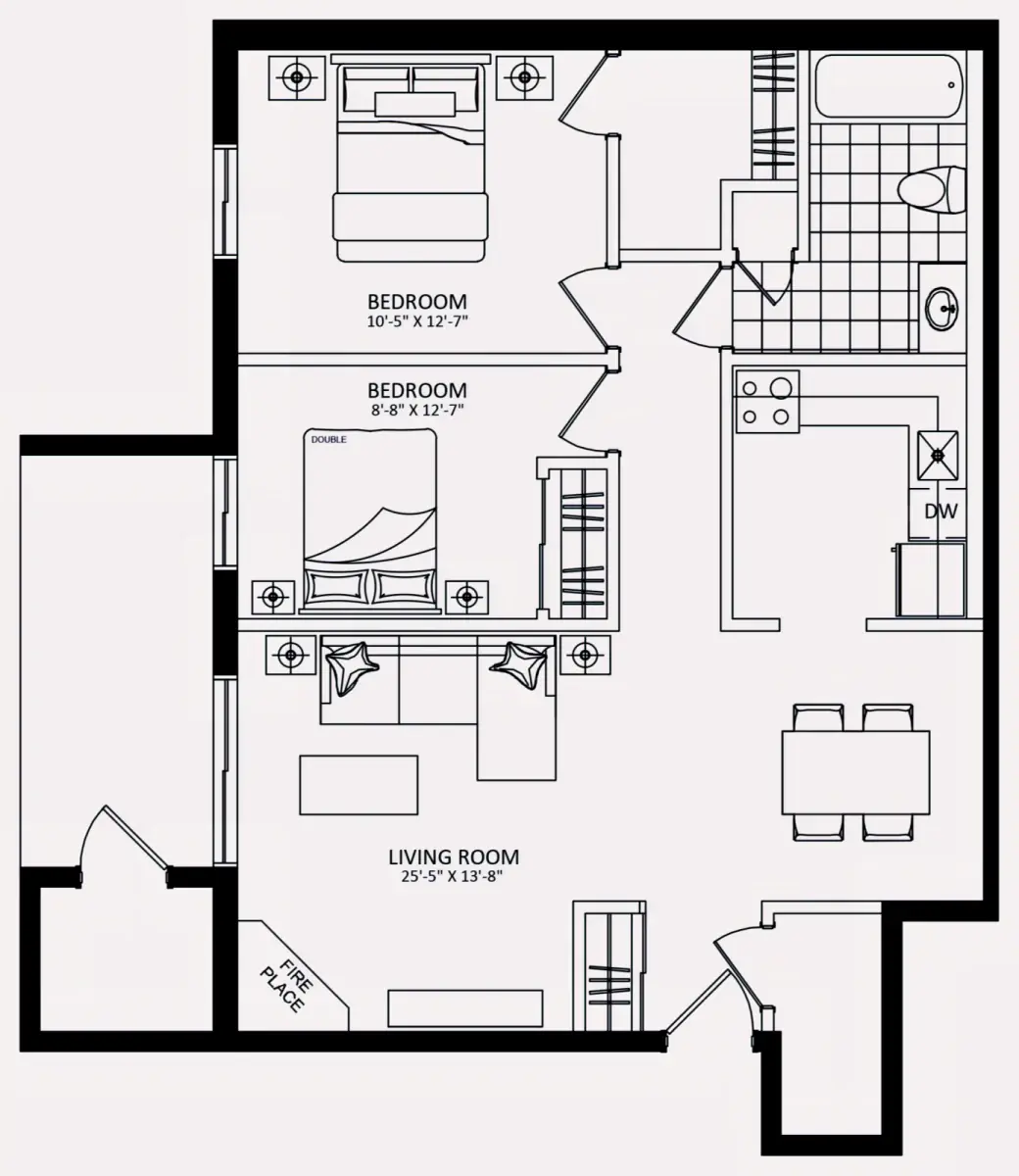 2 Rooms view 1