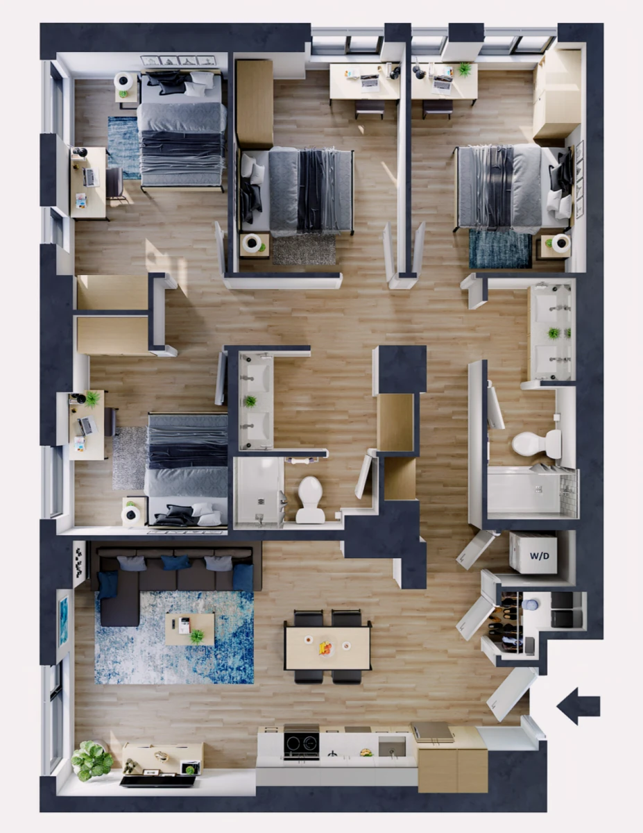 4 Rooms view 1