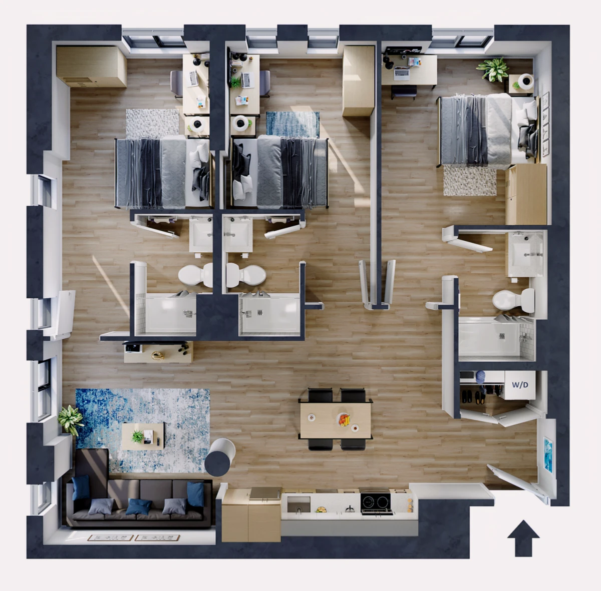 4 Rooms view 3