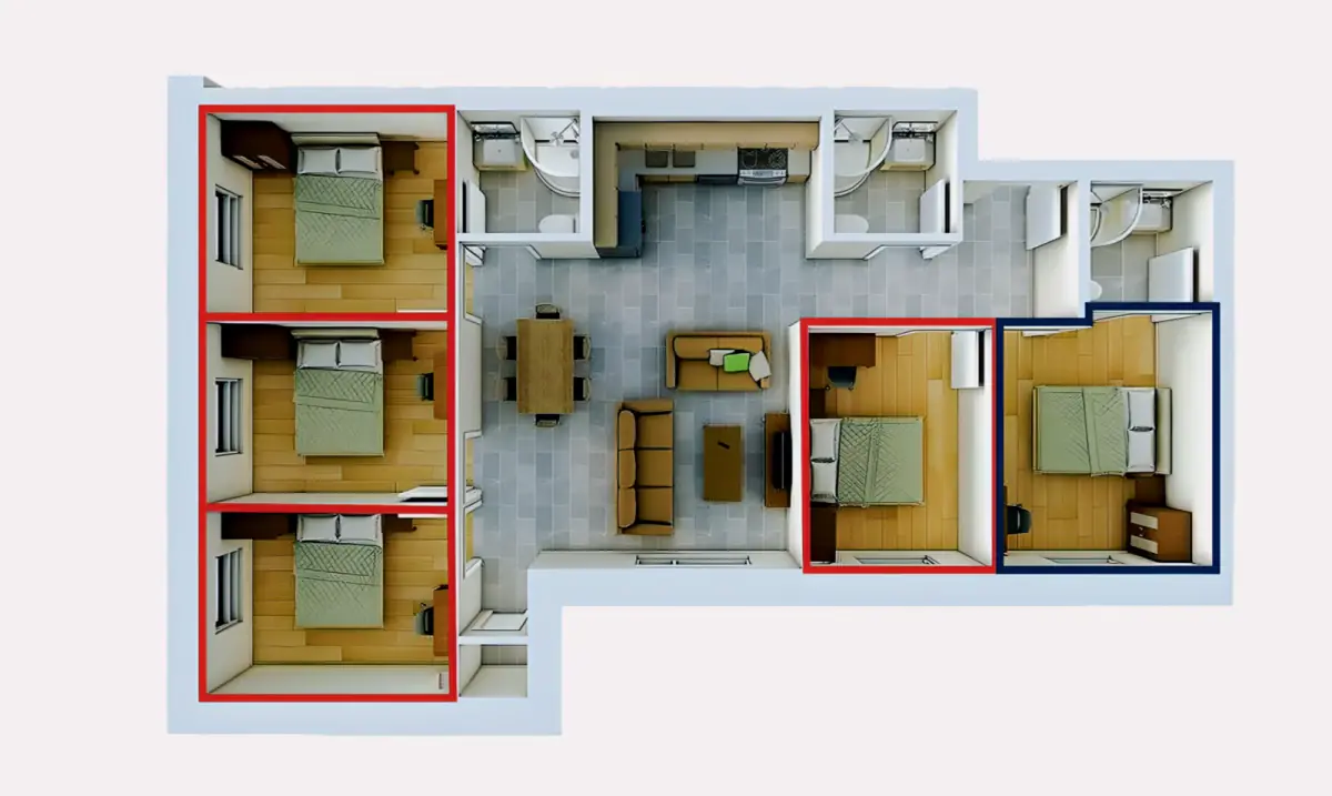 5 Rooms view 1