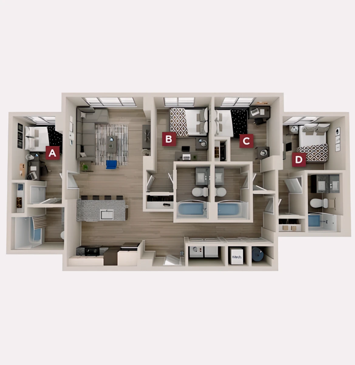 4 Rooms view 2