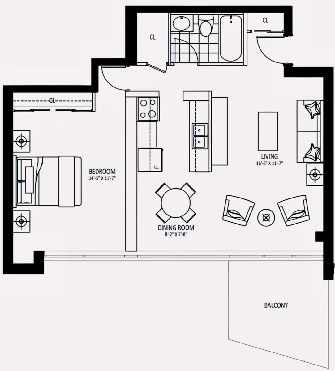 1Bed Rooms view 3